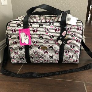 NWT Betsey Johnson French Bulldog Weekender Bag
